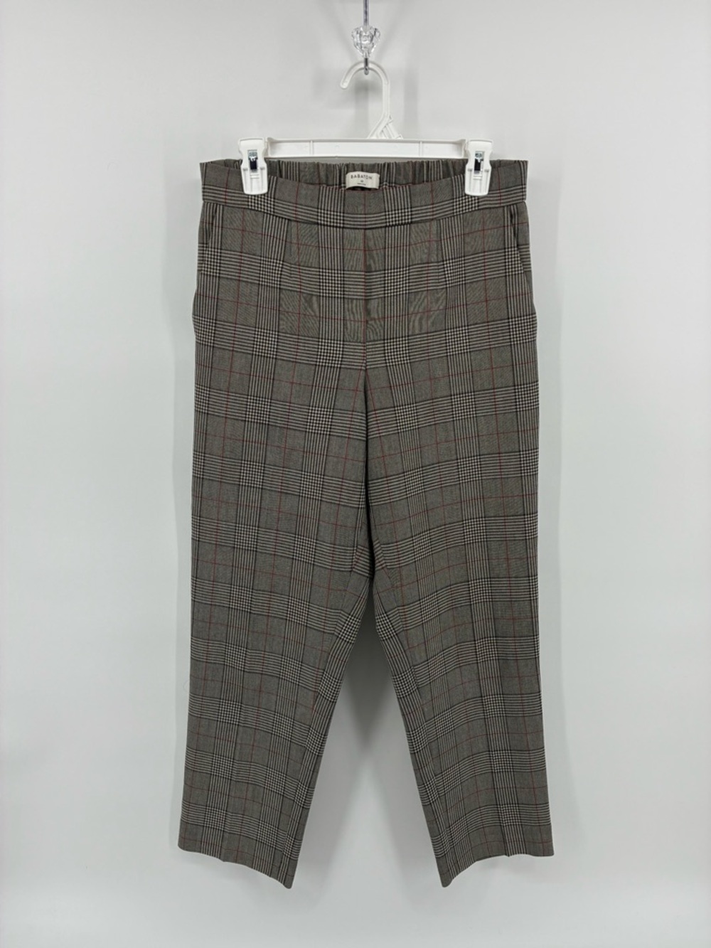 Babaton Gray Glen Plaid Trousers